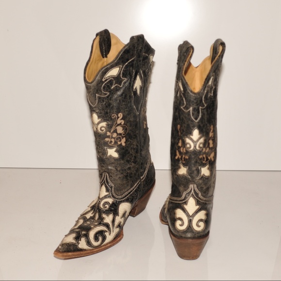 Corral Vintage 8M Boots Genuine Lizard - Picture 3 of 9